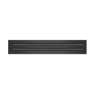 2 LINEAR SLOT DIFFUSER WITH FIXED CORE /2 SLOTS 20MM SLOT WIDTH 600mm BLACK