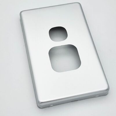 NPE Single Power Point Vertical Aluminium Cover