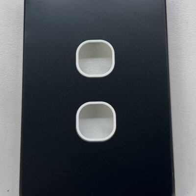 IGOTO 2-Gang Aluminum Plate with Frame — Black (CS202-B)