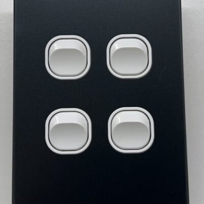 4 Gang Switch 10A 2w Alu Black
